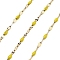 Ion Plating(IP) 304 Stainless Steel Dapped Chains, with Enamel, Soldered, with Spool, Yellow, 11x2~2.5x2~2.5mm, about 32.81 Feet(10m)/Roll