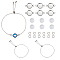 20Pcs 304 Stainless Steel Slider Cable Chain Slider Bracelet Makings, with Round Trays and Glass Cabochons, Stainless Steel Color, Bracelet Making: 9-3/8 inch(23.8cm)