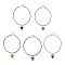 Transparent Electroplate Glass Pendant Necklaces, Seed Beads  Pendant Necklaces, Imitation Leather Cord, Cross, Mixed Color, 17.72 inch(45cm)