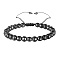 Synthetic Hematite Braided Bead Braeclet, Faceted Round, 6.30~12.60 inch(16~32cm)