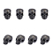 UNICRAFTALE 8pcs Gunmetal Skull Beads Stainless Steel Skull Head Beads Retro Skull Style 2mm Hole Metal Skull Spacer Beads for Jewelry Findings Making