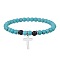 Bohemian turquoise beaded bracelet ethnic style cross pendant bracelet European and American turquoise elastic bracelet