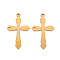 201 Stainless Steel Pendants, Ion Plating(IP), Cross, Golden, 36x21.5x1mm, Hole: 2mm