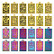 24Pcs 12 Style Alloy Pendants, Rectangle with Tarot Charm, Mixed Color, 23~23.5x14~14.5x1.5mm, Hole: 1.8~2mm, 2pcs/style
