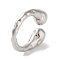 Rack Plating Brass Cuff Rings, Long-Lasting Plated for Women, Lead Free & Cadmium Free, Platinum, US Size 6 3/4(17.1mm)