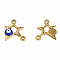 304 Stainless Steel Enamel Connector Charms, Golden, Star with Evil Eye, Dark Blue, 16x13.5x3mm, Hole: 1.6mm