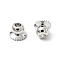 Rack Plating Brass Bead Cap, Long-Lasting Plated, Cadmium Free & Lead Free, Platinum, 4x3mm, Hole: 1.2mm
