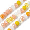 Electroplate Glass Beads Strands, Faceted, Rondelle, Orange, 4.5x3.5mm, Hole: 1mm, about 128~130pcs/strand, 17.72~17.91 inch(45~45.5cm)