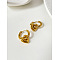 Heart 304 Stainless Steel Hoop Earrings, Golden, 23x18mm