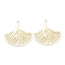Alloy Pendants, Ginkgo Leaf, Lead Free & Cadmium Free, Light Gold, 35.5x33.5x1mm, Hole: 1.4mm