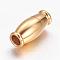 Barrel 304 Stainless Steel Magnetic Clasps with Glue-in Ends, Ion Plating (IP), Golden, 14x6.5mm, Hole: 3mm