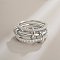 Brass Micro Pave Cubic Zirconia Finger Rings, Stackable Rings, Platinum, US Size 8(18.1mm)