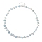 Natural Aquamarine Chip Beaded Necklaces, with 304 Stainless Steel Chain Extender, Stainless Steel Color, 16.65 inch(42.3cm)