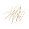 304 Stainless Steel Flat Head Pins, Real 18K Gold Plated, 45x0.7mm, Head: 2mm