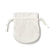 Velvet Storage Bags, Drawstring Pouches Packaging Bag, Oval, Floral White, 10x8cm