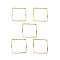Brass Beads Frames, Cadmium Free & Lead Free, Square, Real 24K Gold Plated, 14x14x1mm