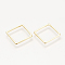 Brass Linking Rings, Nickel Free, Real 18K Gold Plated, Rhombus, 20x20x1mm, Side Length: 15mm