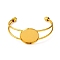 Brass Cuff Bangle Making, Blank Bangle Base, with Flat Round Tray, Golden, 60mm, Tray: 25mm
