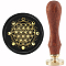 Brass Wax Seal Stamp with Handle, for DIY Scrapbooking, Flower of Life Pattern, 3.5x1.18 inch(8.9x3cm)