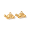 304 Stainless Steel Charms, Ion Plating(IP), Tortoise Charm, Real 18K Gold Plated, 10.5x16x5mm, Hole: 1.2mm