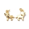 Brass Micro Pave Cubic Zirconia Pendants, Cadmium Free & Nickel Free & Lead Free, with Jump Ring, Dog, Real 18K Gold Plated, 14.5x13.5x2.5mm, Hole: 3mm