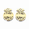 201 Stainless Steel Pendants, Laser Cut, Christmas Gift Ball, Golden, 20x15.5x1mm, Hole: 1.4mm