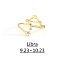 Twelve Constellation Brass Micro Pave Clear Cubic Zirconia Cuff Rings, Golden, Libra, Inner Diameter: Adjustable