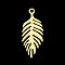 201 Stainless Steel Pendants, Laser Cut, Leaf, Golden, 25x10x1mm, Hole: 1.6mm