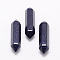Synthetic Blue Goldstone Double Terminated Points, for Wire Wrapped Pendants Making, No Hole/Undrilled, Faceted, 30x9x9mm