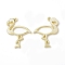 Rack Plating Alloy Pendants, Cadmium Free & Nickel Free & Lead Free, Flamingo Charm, Light Gold, 33.5x27x2.5mm, Hole: 1.4mm