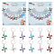 Alloy with Epoxy Resin & Crystal Rhinestone Windmill Pendant Locking Stitch Markers, 304 Stainless Steel Clasps Stitch Marker, Mixed Color, 3.6cm, 2pcs/color, 6 colors, 12pcs/set