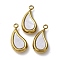 304 Stainless Steel Resin Pendants, Ion Plating(IP), Golden, Teardrop, 18.5x9.5x4.5mm, Hole: 1.8mm