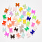 3D Resin Decoden Cabochons, Imitation Jelly, Butterfly, Mixed Color, 7.5x8x3.5mm