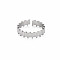 Non-Tarnish 304 Stainless Steel Stripe Open Cuff Ring for Women, Stainless Steel Color, US Size 9 1/2(19.3mm)