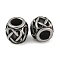 Retro 304 Stainless Steel European Beads, Large Hole Beads, Barrel, Antique Silver, 7.5x8mm, Hole: 4mm