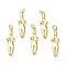 Brass Pendants, with Jump Rings, Long-Lasting Plated, Body, Real 18K Gold Plated, 27x8x3mm, Jump Ring: 5x1mm, 3.5mm Inner Diameter