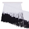 FINGERINSPIRE 2.19 Yards Two Tone Fringe Tassel Trim 7-7/8 inch Wide Polyester Tassel Ribbon Black & White Tinsel Tassel Trimming for DIY Sewing Crafts Clothing Curtains Decoration Accessories