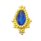 Glass Seed Beaded Teardrop Pendants, with Glass Bead, Medium Blue, 24x17x8mm, Hole: 0.8mm