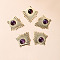 Bohemia Style Natural Amethyst Pendants, Teardrop Charms, with Golden Tone Stainless steel Findings, 27x24x5mm