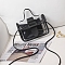 PU Leather Crossbody Bags, Transparent Women Handbags, Black, 13x18x6cm