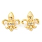 Brass Micro Pave Cubic Zirconia Charms, Cadmium Free & Nickel Free & Lead Free, Real 18K Gold Plated, 13x12x5.5mm, Hole: 3x2.5mm
