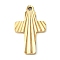 Ion Plating(IP) 304 Stainless Steel Pendants, Cross Charm, Golden, 22x13x1.9mm, Hole: 1.6mm