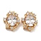Brass Micro Pave Cubic Zirconia Beads, Nickel Free, with Glass, Clear, Oval, Real 18K Gold Plated, 16.5x13.5x7.5mm, Hole: 1.4mm
