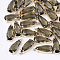 Transparent Glass Pendants, with Brass Findings, Faceted, Teardrop, Light Gold, Olive, 18.5x8.5x6mm, Hole: 1mm