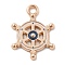 Alloy Pendants, with Enamel, Navy Style Charms, Anchor & Helm, 18x13.5x1.5mm, Hole: 1.8mm