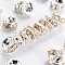 Brass Grade B Crystal Rhinestone Spacer Beads, Rondelle, Silver, 6x3mm, Hole: 1mm
