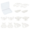 12Pcs 6 Style 201 Stainless Steel Pendants, Laser Cut, Butterfly & Wing & Beetle & Bee, Stainless Steel Color, 2pcs/style