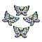 Rainbow Color Alloy Pendants, Cadmium Free & Lead Free, Butterfly, 44x59.5x6.5mm, Hole: 4.5x6mm