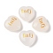 Natural Quartz Crystal Heart Engraving MBTI Figurines Statues for Home Office Desk Decorations, Word Infj, 30x30x12.5~13mm