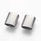 Tarnish Resistant 201 Stainless Steel Slide Charms, Oval, Stainless Steel Color, 10x9x4.5mm, Hole: 3.5x7.5mm